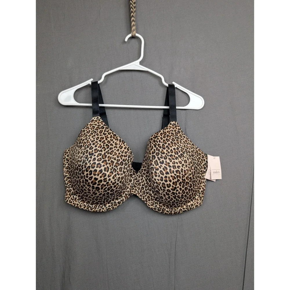 Auden The Superstar T-Shirt Bra‎ Full Coverage Lightly Lined Animal Print 40 DDD